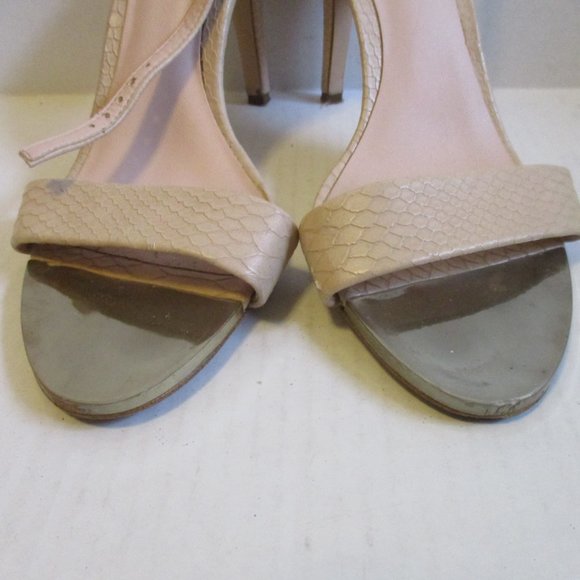 *ALDO Cream Ivory Ankle Strap Slingbacks Textured Open Toe - Picture 6 of 10